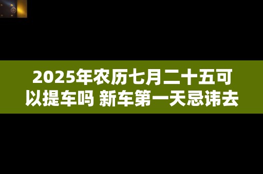 2025年农历七月二十五可以提车吗 新车第一天忌讳去的地方