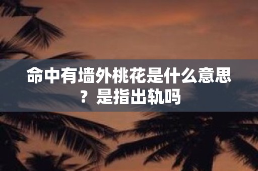 命中有墙外桃花是什么意思？是指出轨吗