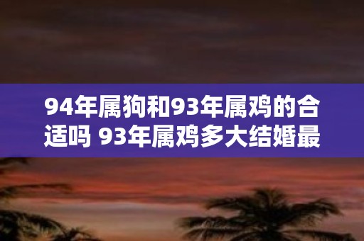 94年属狗和93年属鸡的合适吗 93年属鸡多大结婚最好