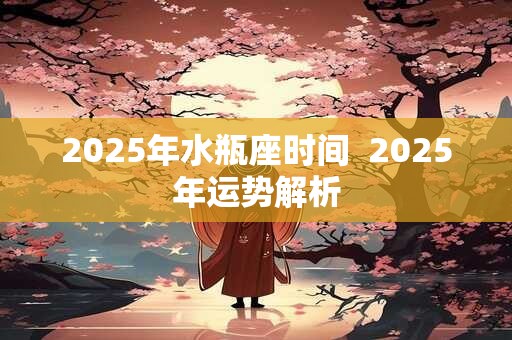 2025年水瓶座时间  2025年运势解析