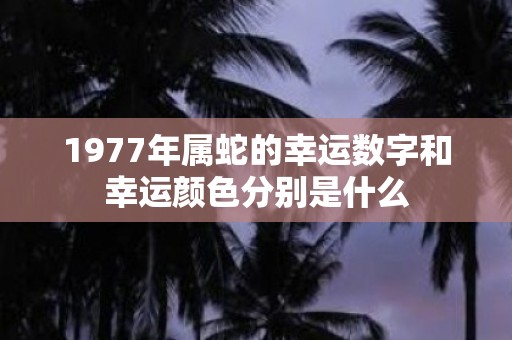 1977年属蛇的幸运数字和幸运颜色分别是什么