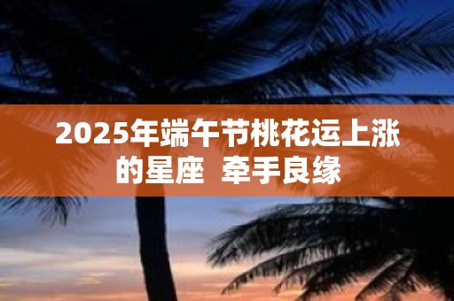 2025年端午节桃花运上涨的星座  牵手良缘