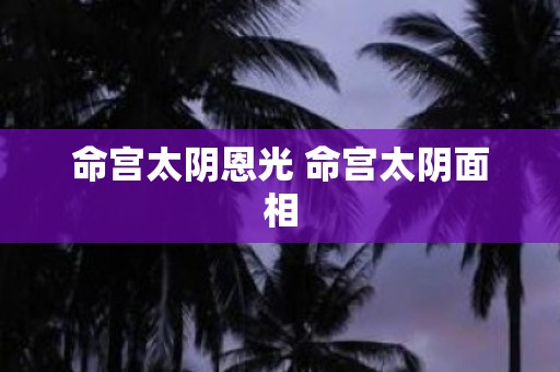 命宫太阴恩光 命宫太阴面相