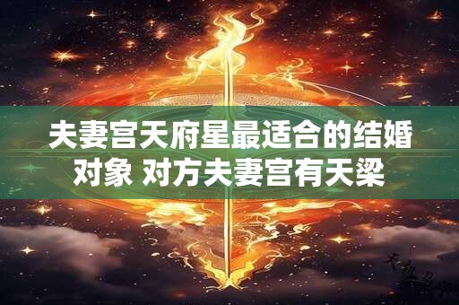 夫妻宫天府星最适合的结婚对象 对方夫妻宫有天梁