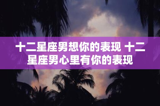 十二星座男想你的表现 十二星座男心里有你的表现