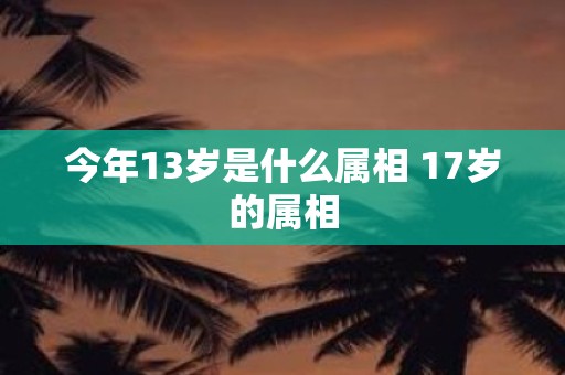 今年13岁是什么属相 17岁的属相