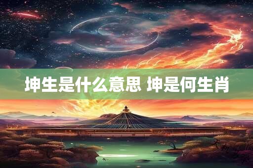 坤生是什么意思 坤是何生肖