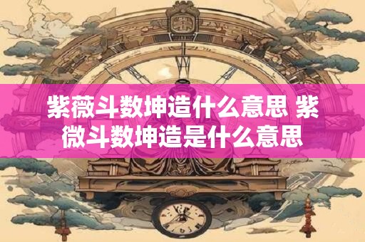 紫薇斗数坤造什么意思 紫微斗数坤造是什么意思