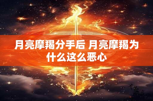 月亮摩羯分手后 月亮摩羯为什么这么恶心