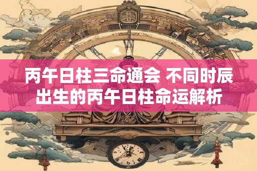 丙午日柱三命通会 不同时辰出生的丙午日柱命运解析