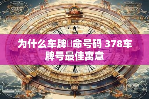 为什么车牌絕命号码 378车牌号最佳寓意