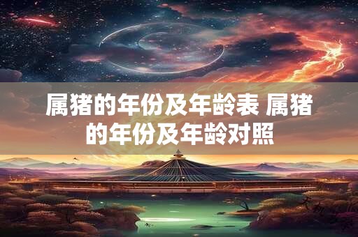 属猪的年份及年龄表 属猪的年份及年龄对照