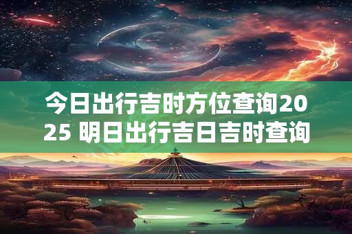 今日出行吉时方位查询2025 明日出行吉日吉时查询