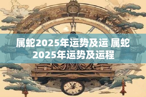 属蛇2025年运势及运 属蛇2025年运势及运程