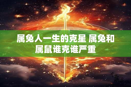 属兔人一生的克星 属兔和属鼠谁克谁严重