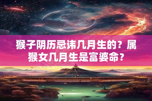 猴子阴历忌讳几月生的？属猴女几月生是富婆命？