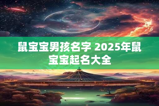 鼠宝宝男孩名字 2025年鼠宝宝起名大全