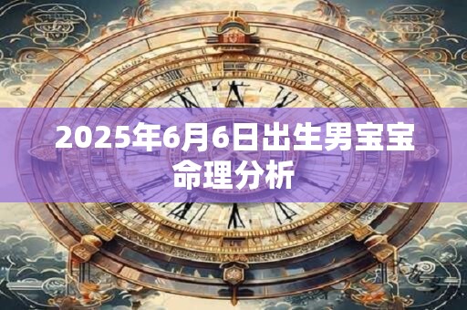 2025年6月6日出生男宝宝命理分析