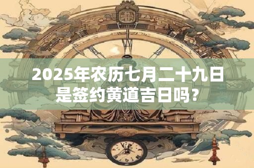 2025年农历七月二十九日是签约黄道吉日吗？