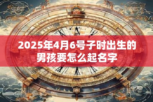 2025年4月6号子时出生的男孩要怎么起名字