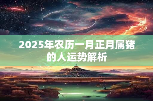 2025年农历一月正月属猪的人运势解析