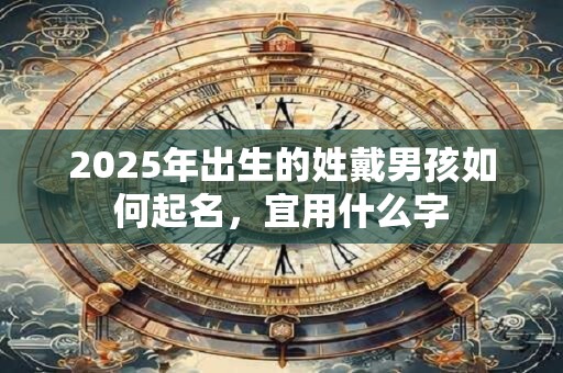 2025年出生的姓戴男孩如何起名，宜用什么字