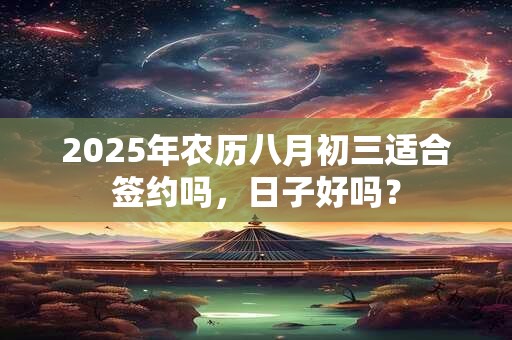 2025年农历八月初三适合签约吗，日子好吗？