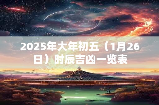 2025年大年初五（1月26日）时辰吉凶一览表