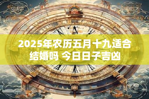 2025年农历五月十九适合结婚吗 今日日子吉凶