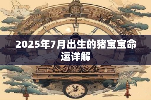 2025年7月出生的猪宝宝命运详解