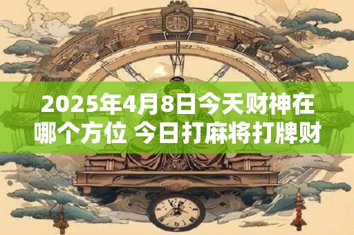 2025年4月8日今天财神在哪个方位 今日打麻将打牌财运方位