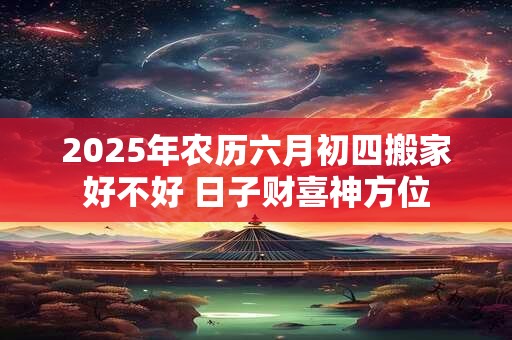 2025年农历六月初四搬家好不好 日子财喜神方位