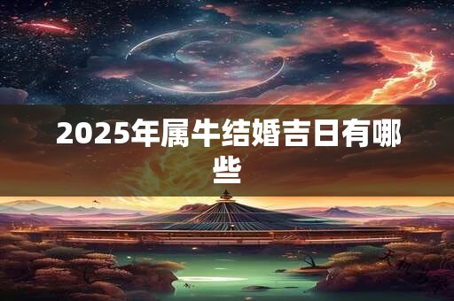 2025年属牛结婚吉日有哪些