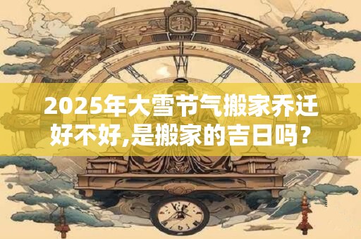 2025年大雪节气搬家乔迁好不好,是搬家的吉日吗？