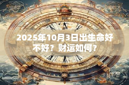 2025年10月3日出生命好不好？财运如何？