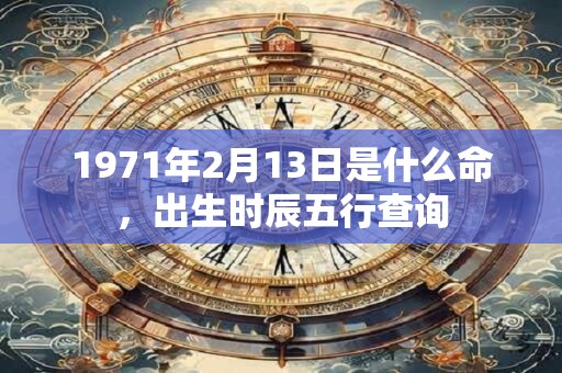 1971年2月13日是什么命，出生时辰五行查询