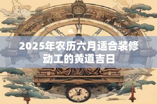 2025年农历六月适合装修动工的黄道吉日