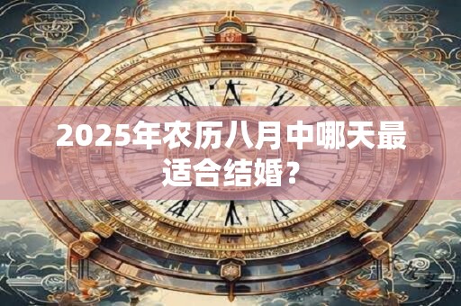 2025年农历八月中哪天最适合结婚？