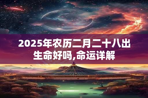 2025年农历二月二十八出生命好吗,命运详解