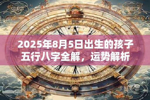 2025年8月5日出生的孩子五行八字全解，运势解析