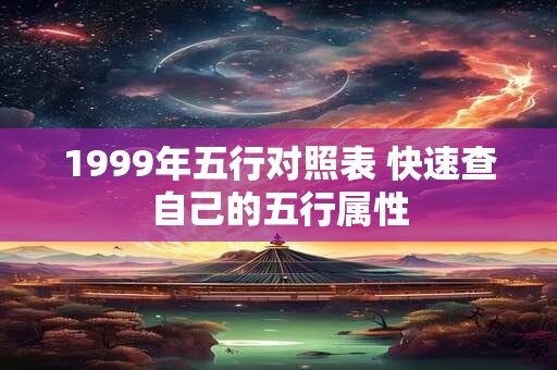 1999年五行对照表 快速查自己的五行属性