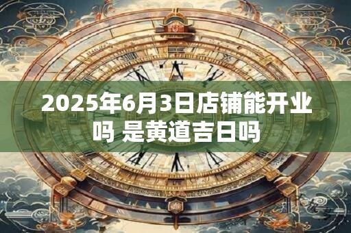 2025年6月3日店铺能开业吗 是黄道吉日吗