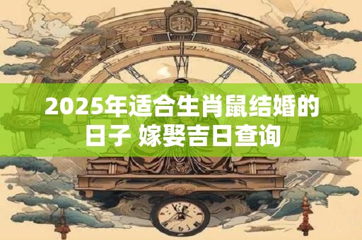 2025年适合生肖鼠结婚的日子 嫁娶吉日查询