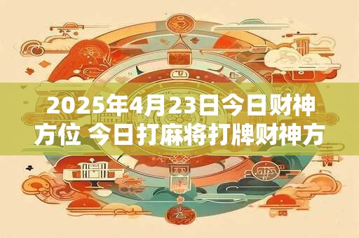 2025年4月23日今日财神方位 今日打麻将打牌财神方位