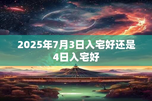 2025年7月3日入宅好还是4日入宅好