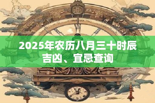 2025年农历八月三十时辰吉凶、宜忌查询