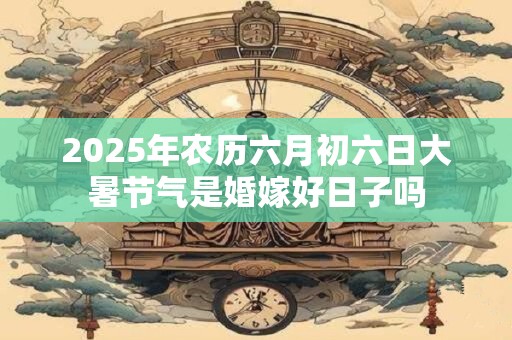 2025年农历六月初六日大暑节气是婚嫁好日子吗