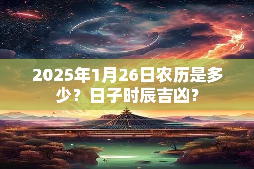 2025年1月26日农历是多少？日子时辰吉凶？