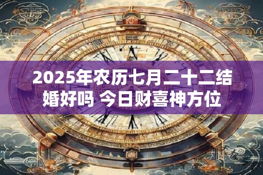 2025年农历七月二十二结婚好吗 今日财喜神方位