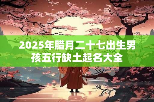 2025年腊月二十七出生男孩五行缺土起名大全